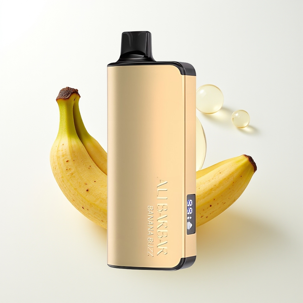 Alibarbar Ingot 9000 Pūšu Banānu Buzz ar 22ml E-šķidruma 2350mAh Akumulatoru LED Displeju