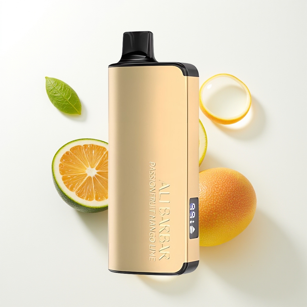 Alibarbar Ingot 9000 Pūšu Mango Marakuļu Kaļķu 22ml 2350mAh LED Displejs