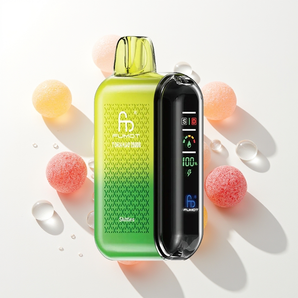 Fumot Tornado 20000 Pūšu Skittles Dual Mesh Coil Smart Display