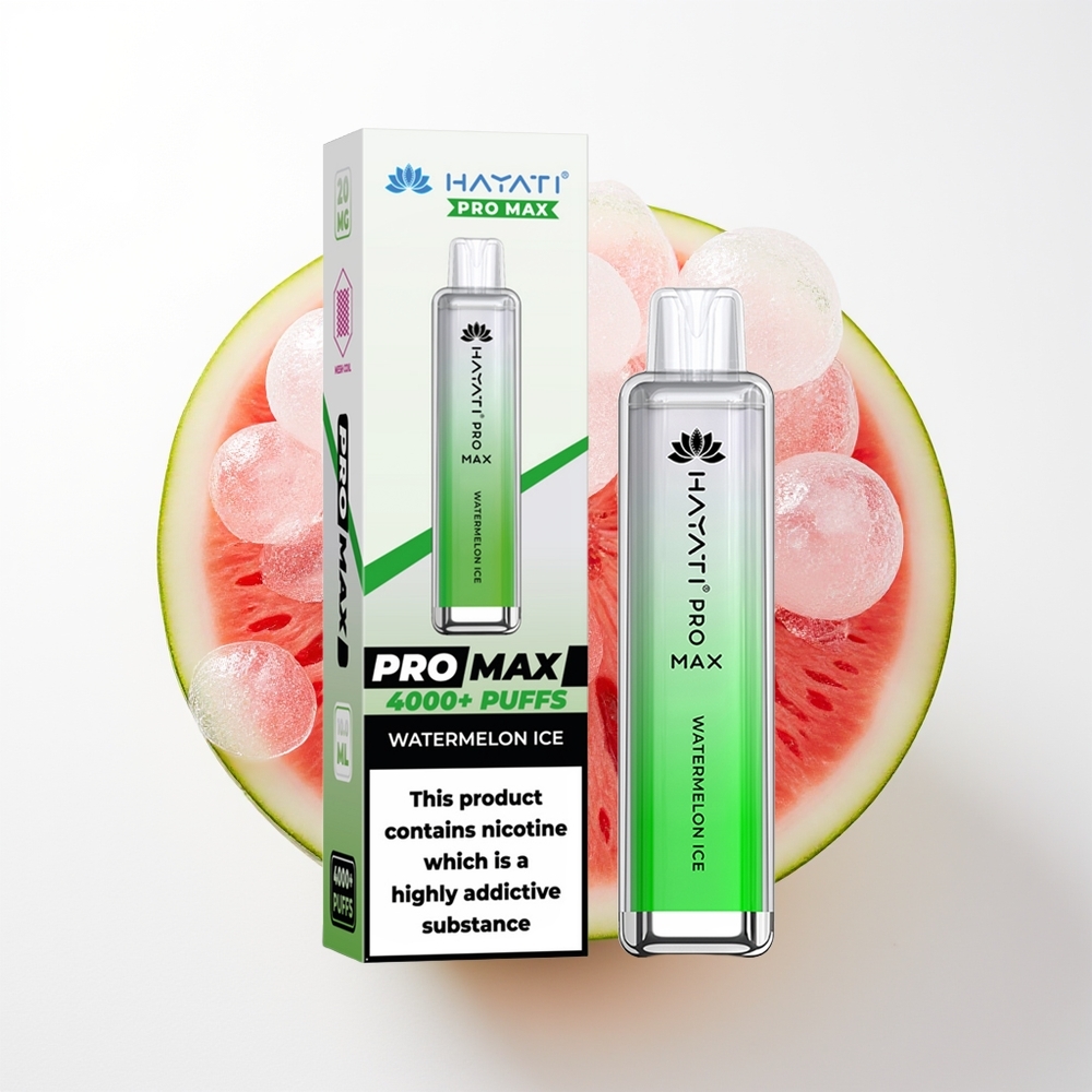Hayati Pro Max 4000 Iesūkšanas Arbūza Ledus ar 2ml tvertni 1400mAh bateriju un LED gaismu
