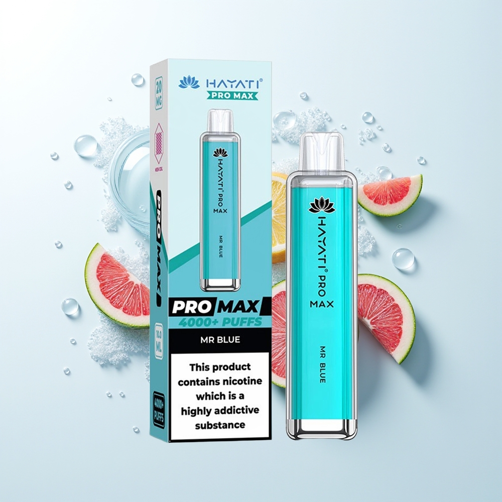 Hayati Pro Max 4000 Iesūkšanas Dispozablā Vape Zilais Kungs 2% Nikotīns 1400mAh 2ml/10ml TPD