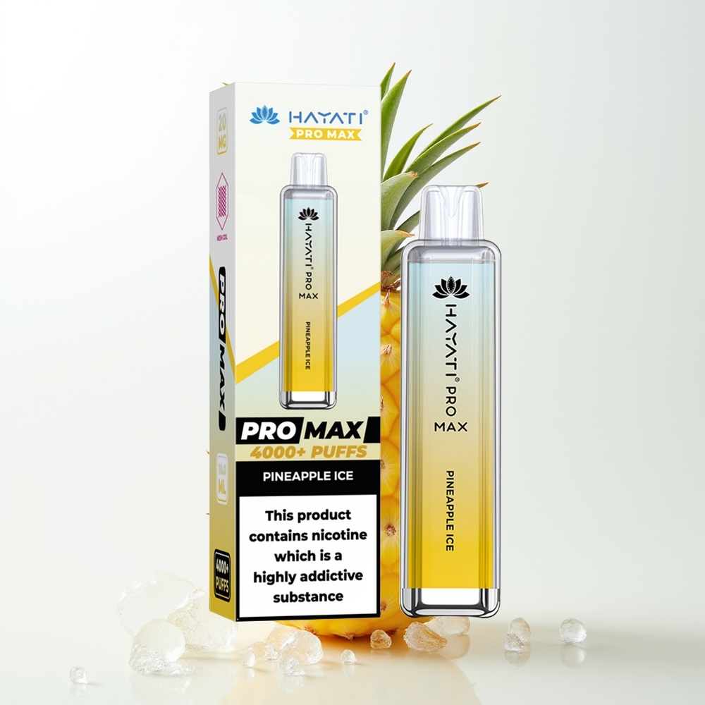 Hayati Pro Max 4000 Iesūkieni Ananāsa Ledus ar 1400mAh Akumulatoru un LED Gaismu
