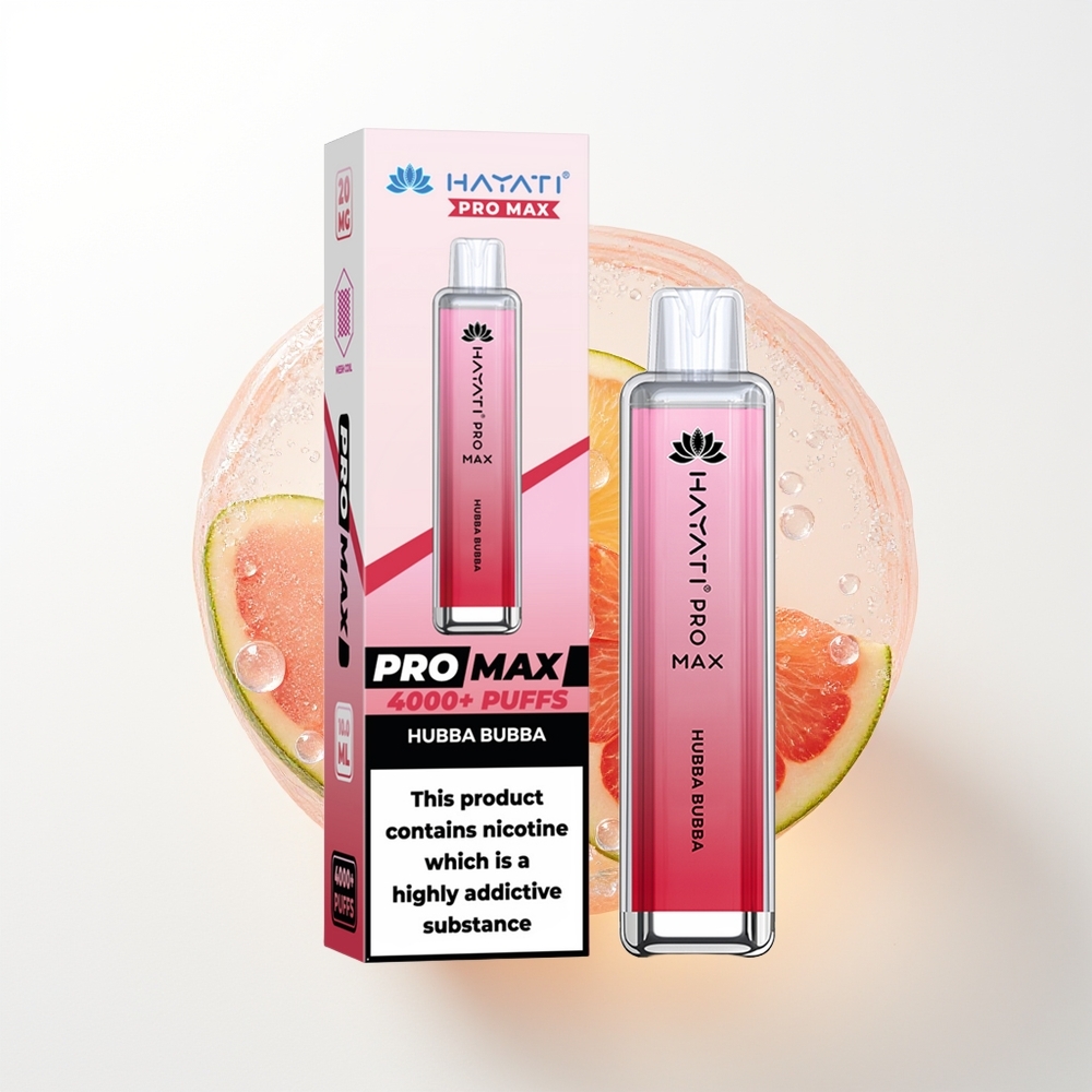 Hayati Pro Max 4000 Pūšu Hubba Bubba Kristāla 2ml/10ml 1400mAh 2%/5% Nikotīns
