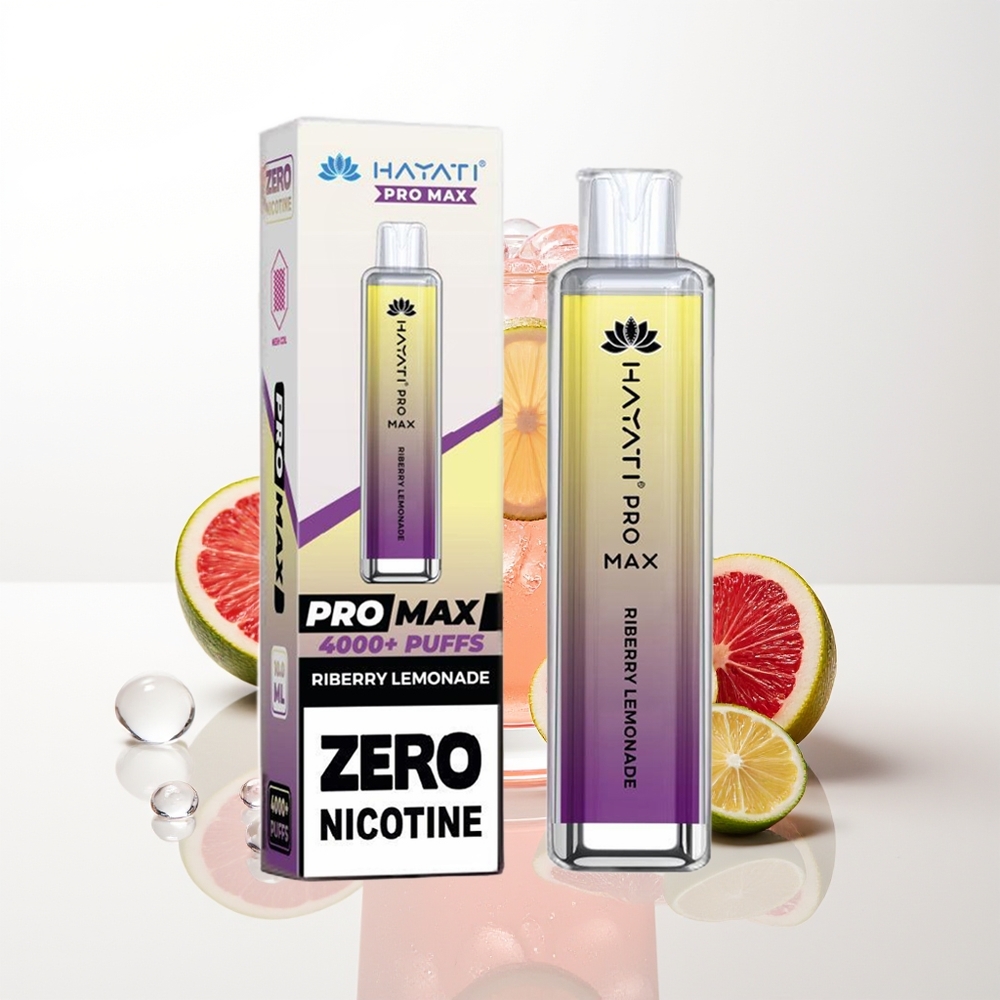 Hayati Pro Max 4000 Pūšu Izkārtojuma Vape Aveņu Limonāde 2ml TPD 1400mAh