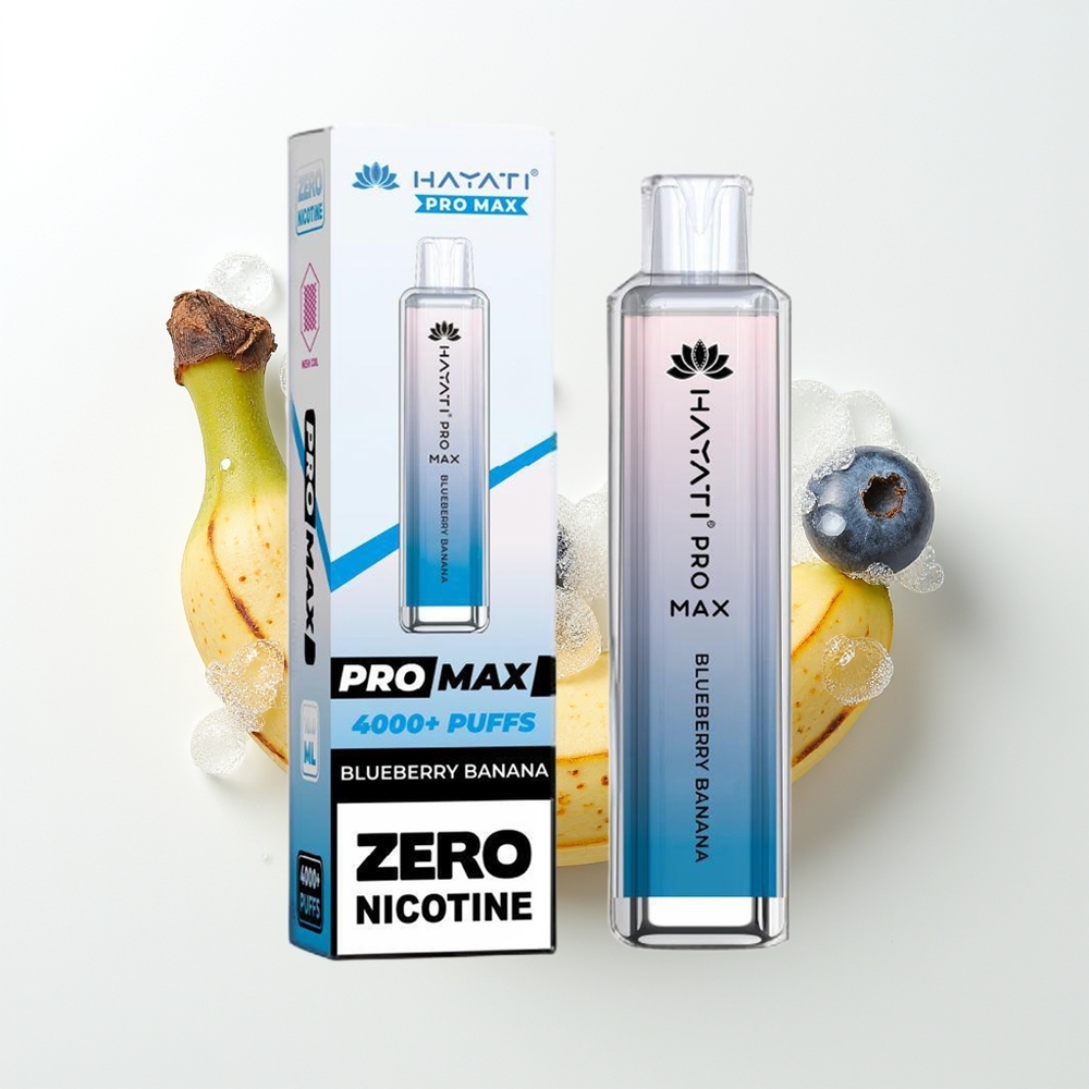 Hayati Pro Max 4000 Pūšu Izmetamais Veips Zilenā Banāns 2% Nikotīna 1400mAh Akumulators 2ml Tvertne