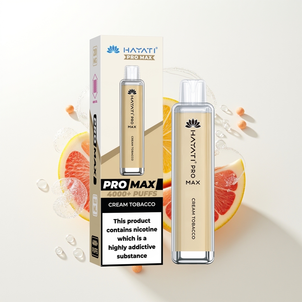 Hayati Pro Max 4000 Pūšu Krēma Tabakas 5% Nikotīna 1400mAh
