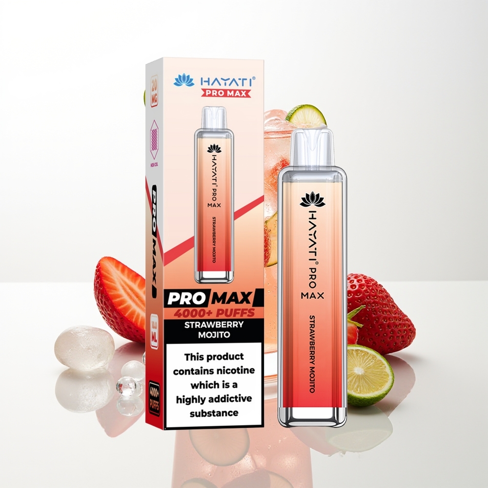 Hayati Pro Max 4000 Pūšu Zemenu Mojito 2ml TPD 1400mAh