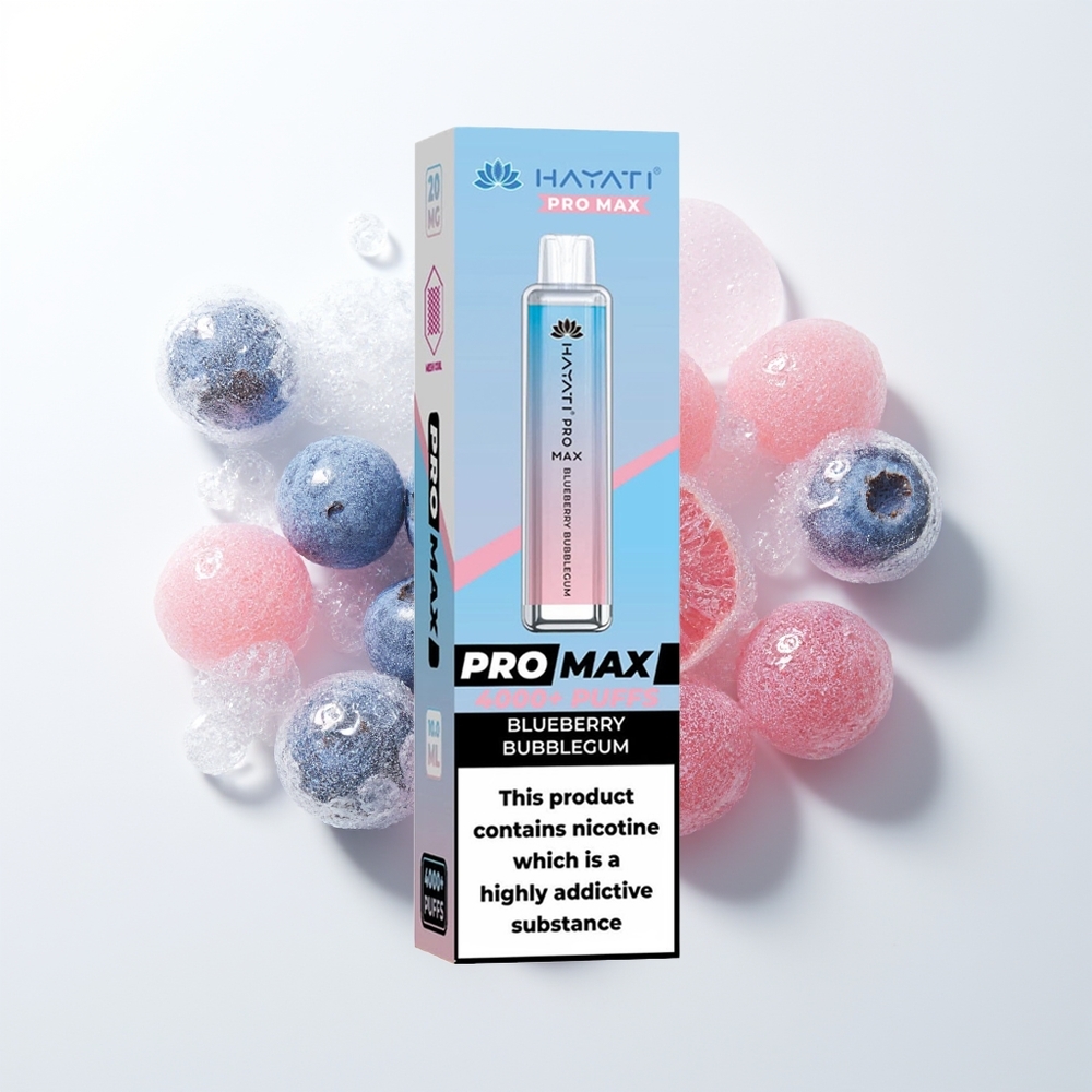 Hayati Pro Max 4000 Pūšu Zilā Mellenes Košļājamo Gumiju 2% Nikotīna 1400mAh Akumulators