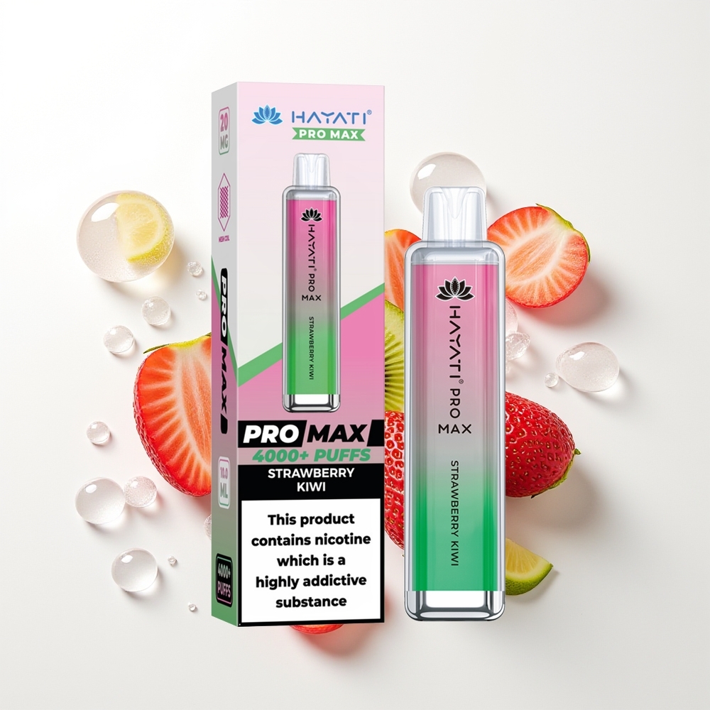 Hayati Pro Max 4000 Puffs Dispozablais Vāpētājs Zemeņu Kivi 2ml TPD 1400mAh