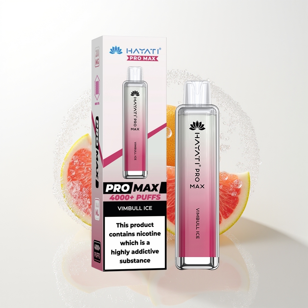 Hayati Pro Max 4000 Puffu Displejvape Vimbull Ledus ar 2ml/10ml tvertni 1400mAh akumulatoru un LED apgaismojumu
