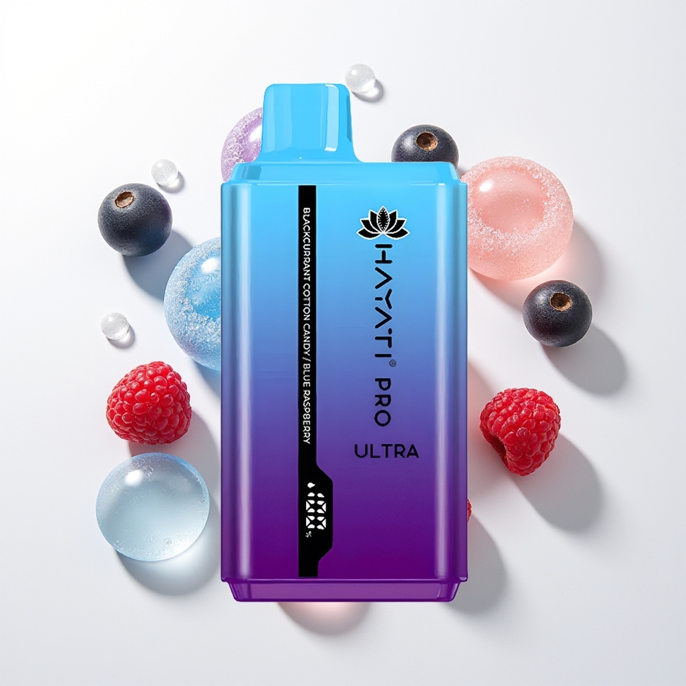 Hayati Pro Ultra 15000 Pūšu Melnā Upene Kokosriekstu Zāļu Blue Raspberry