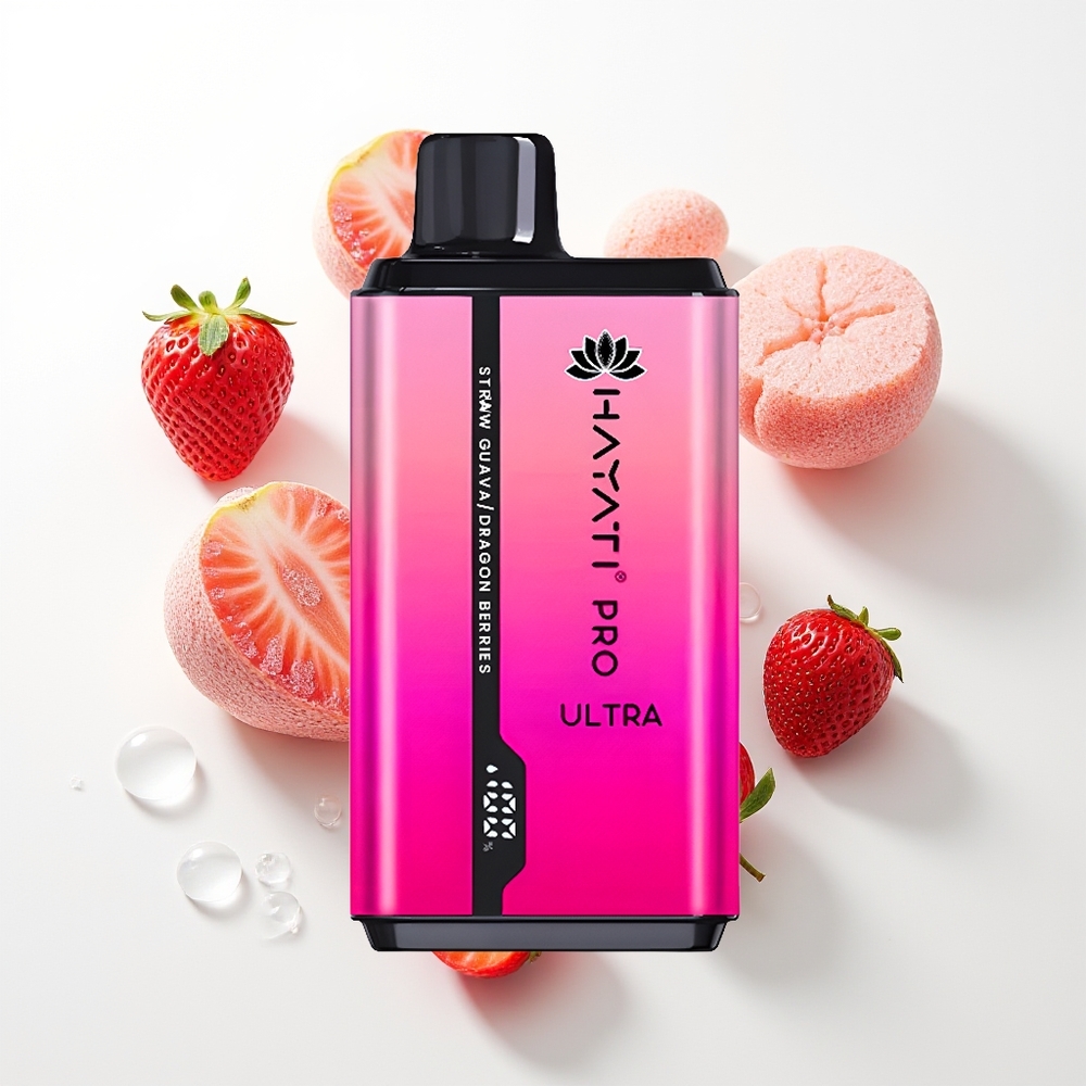 Hayati Pro Ultra 15000 Pūšu Zemeņu Guava Pūķogu 850mAh 2 12ml 2%