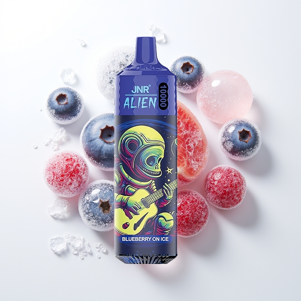 JNR Alien 10000 Pūšu Zemenānu Ledus Dispozabla Vape ar 850mAh Akumulatoru, 1.2 Ohm Mesh Spole un RGB Gaismām