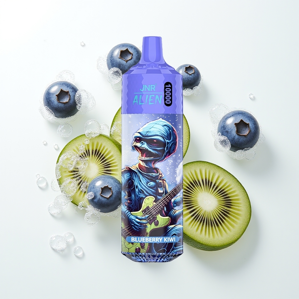 JNR Alien 10000 Pūšu Zemenes Aveņu Vienreizējās Lietošanas Vape ar RGB Gaismām un Type-C Uzlādi