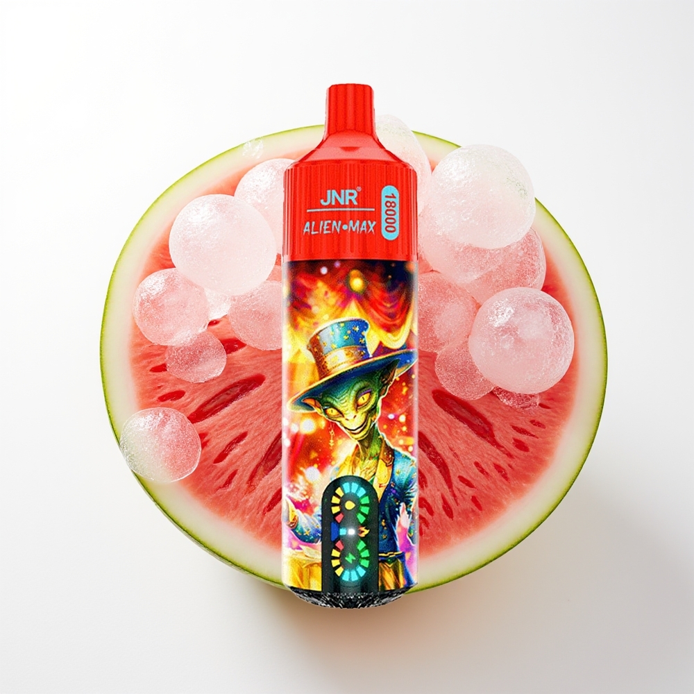 JNR Alien Max 18000 Pūšanas Ūdensmelones Ledus Dispozitīvais Veips ar LED Displeju, Dubultrežģa Tinumu, 28ml E-šķidruma un Type-C Ātrās Uzlādes
