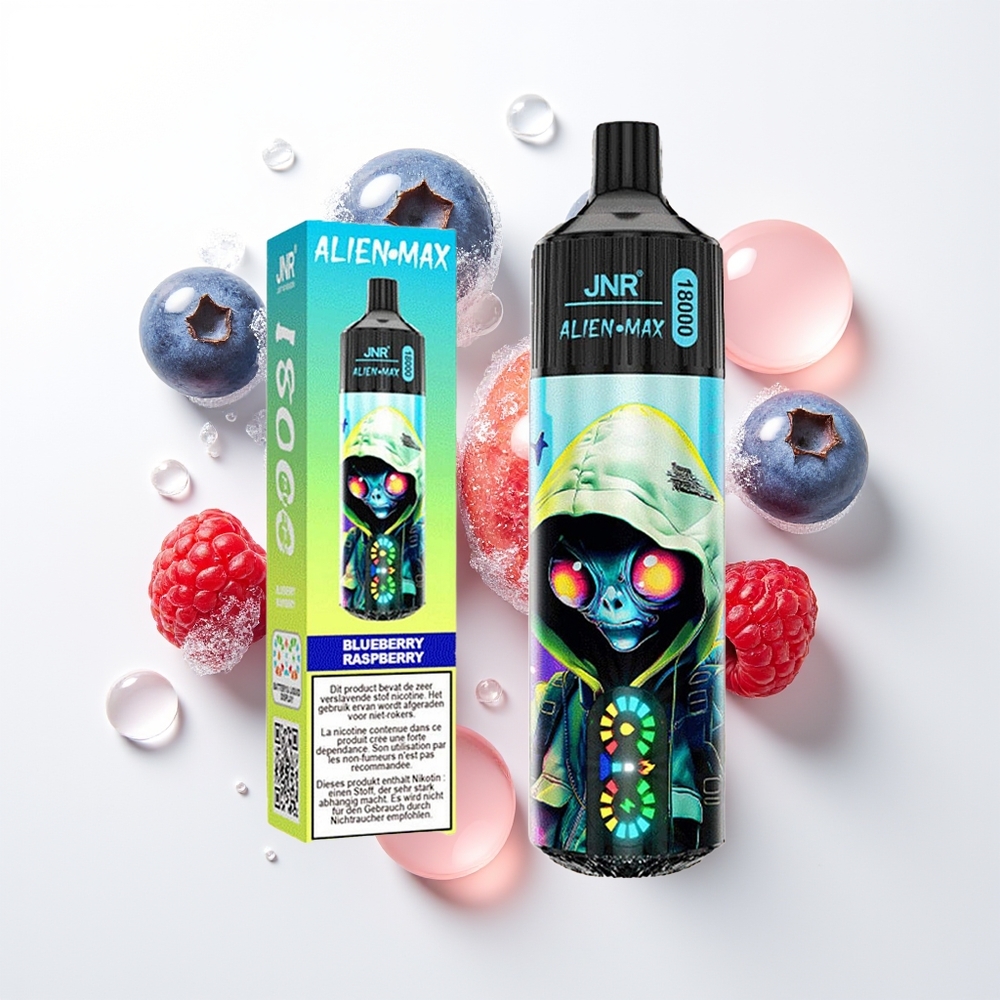 JNR Alien Max 18000 Pūšu Vienreizējās Lietošanas Vape Zilenā Aveņu