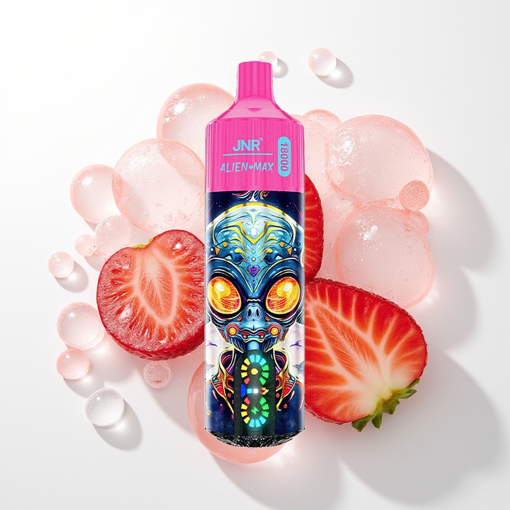 JNR Alien Max 18000 Pūšu Zemeņu Ledus Displejs, Dubultā Režģa, 28ml, Type-C
