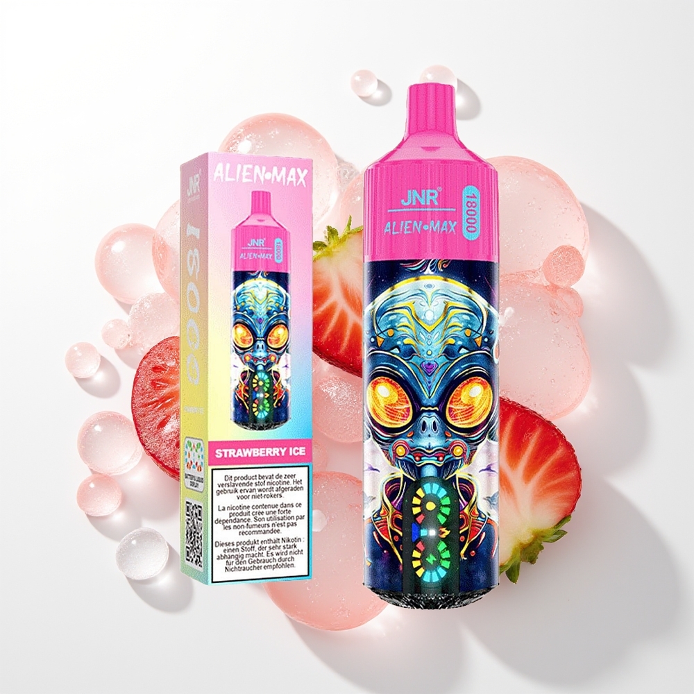 JNR Alien Max 18000 Pūšu Zemeņu Ledus Displejs, Dubultā Režģa, 28ml, Type-C