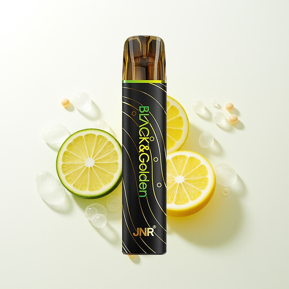 JNR Black&Golden 800 Pūšieni Vienreizējās Lietošanas Vape Citrons & Laima 550mAh 2ml 2% Nikotīns TPD