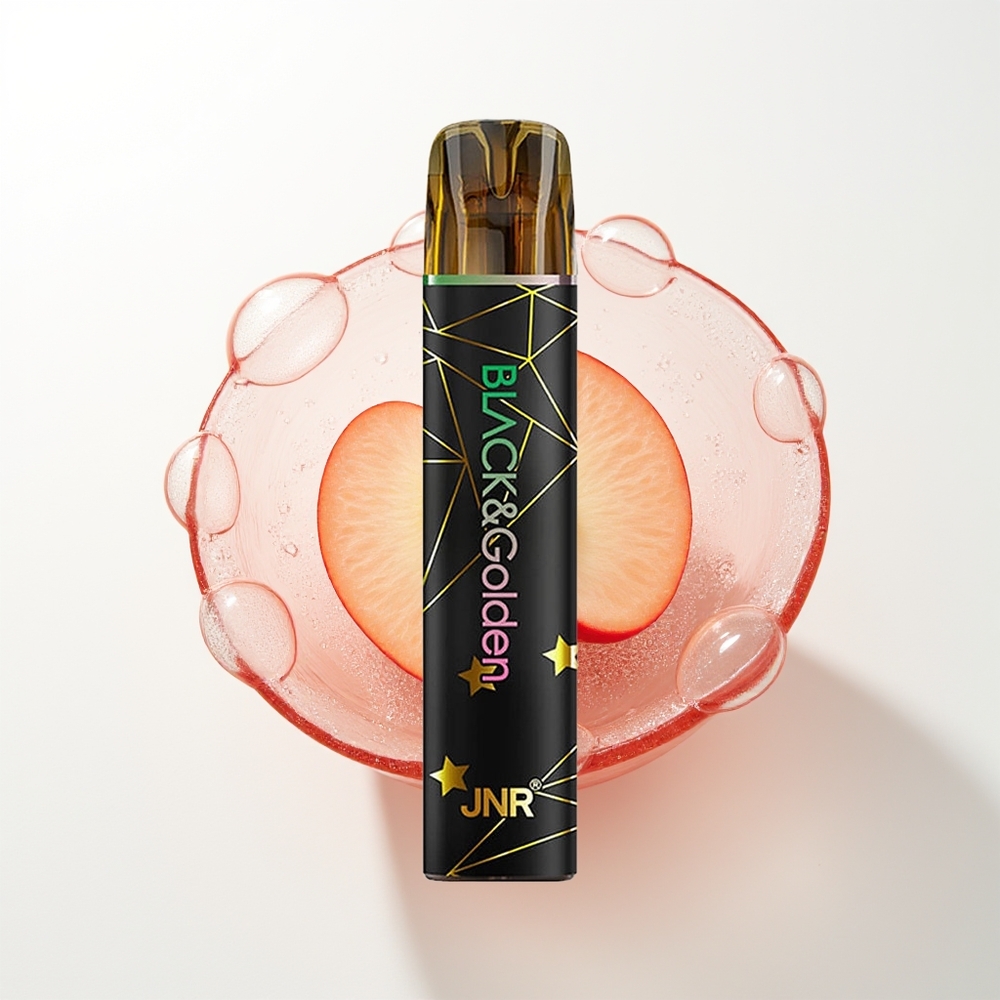JNR Black&Golden 800 Pūšu Vienreizējās Lietošanas Vape Augļu Persiks 550mAh 2ml 2% Nikotīns TPD