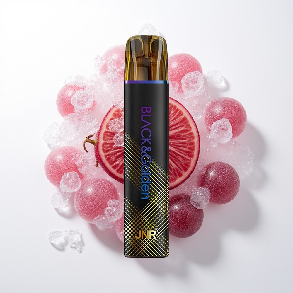 JNR Black&Golden 800 Puffs Vienreizējās Lietošanas Vape Vīnogu Ledus 2ml 2% Nikotīns 550mAh