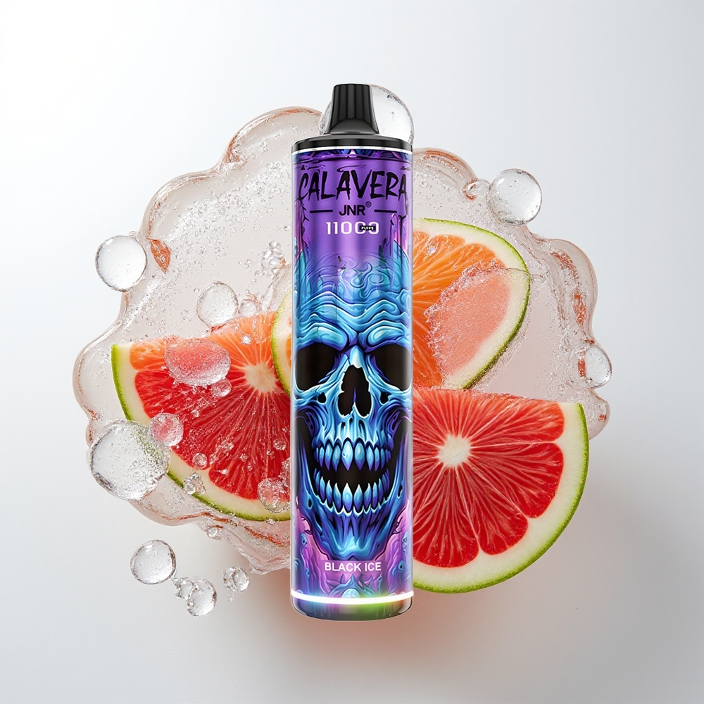 JNR Calavera 11000 Pūšu Vienreizējās Lietošanas Vape Melnā Ledus (Type-C, 850mAh, 21ml, 1.0ohm Mesh)