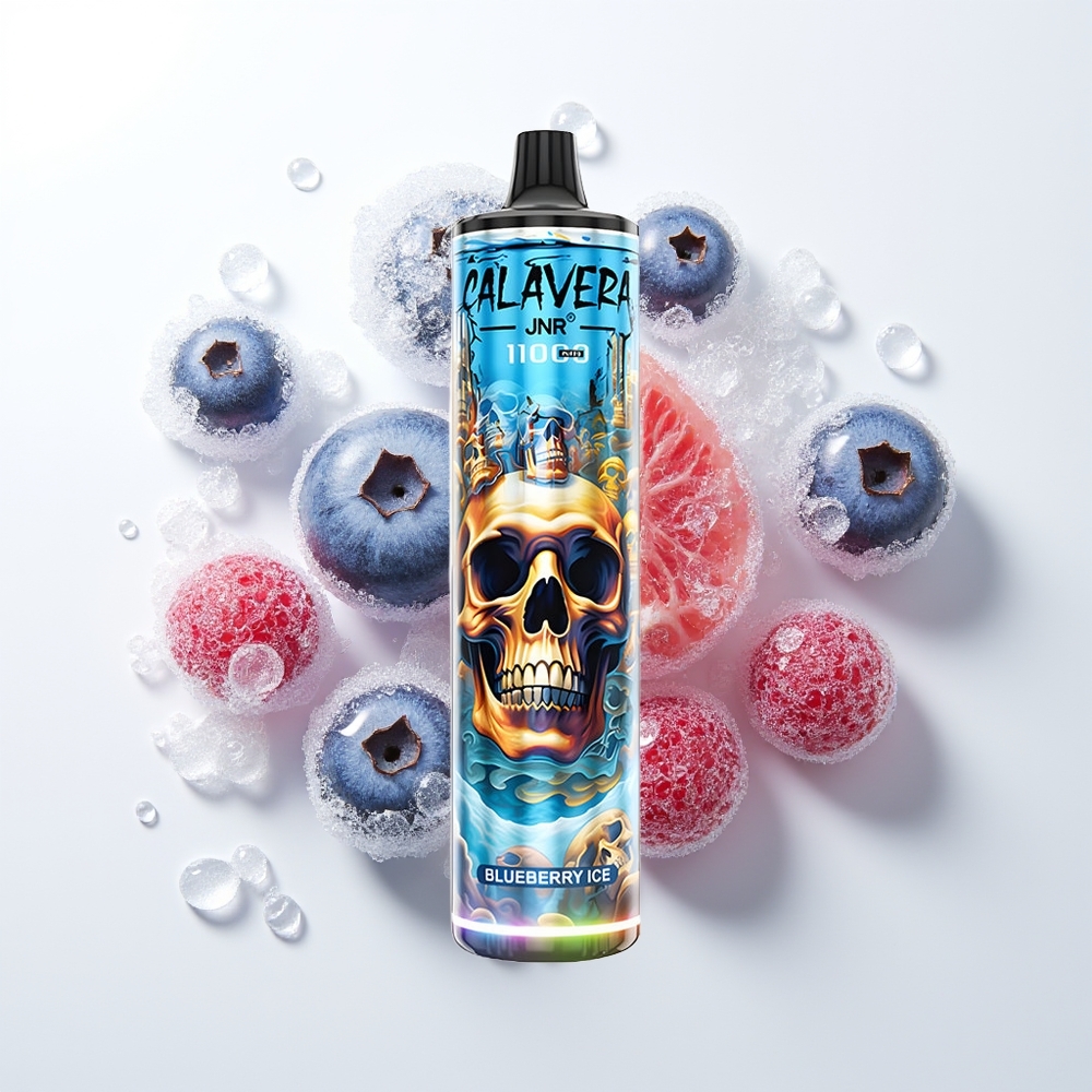 JNR Calavera 11000 Puffs Izkausējamais Veips Zemenes Ledus ar Type-C, 850mAh, 21ml, 1.0ohm Mesh