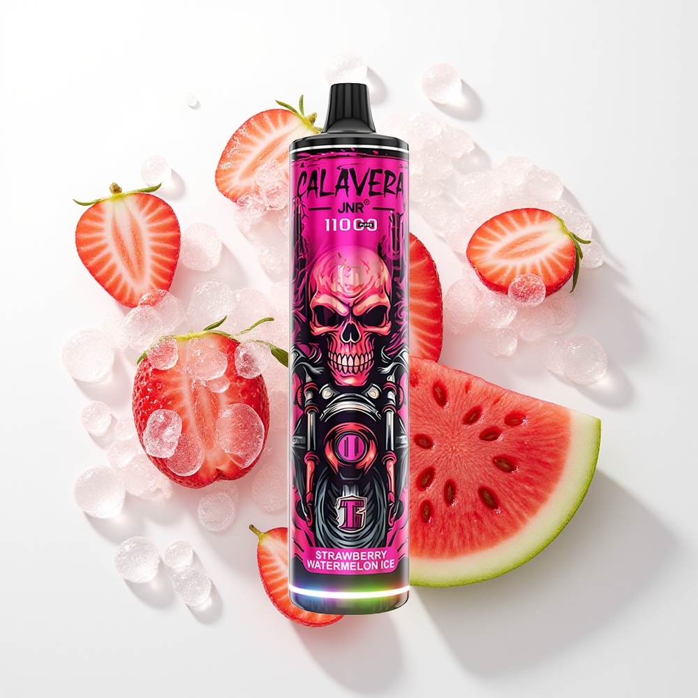 JNR Calavera 11000 Puffs Izkliedējamais Veips Zemeņu Arbūzs Ledus Type-C 850mAh 21ml 1.0ohm 0%/2%/5%