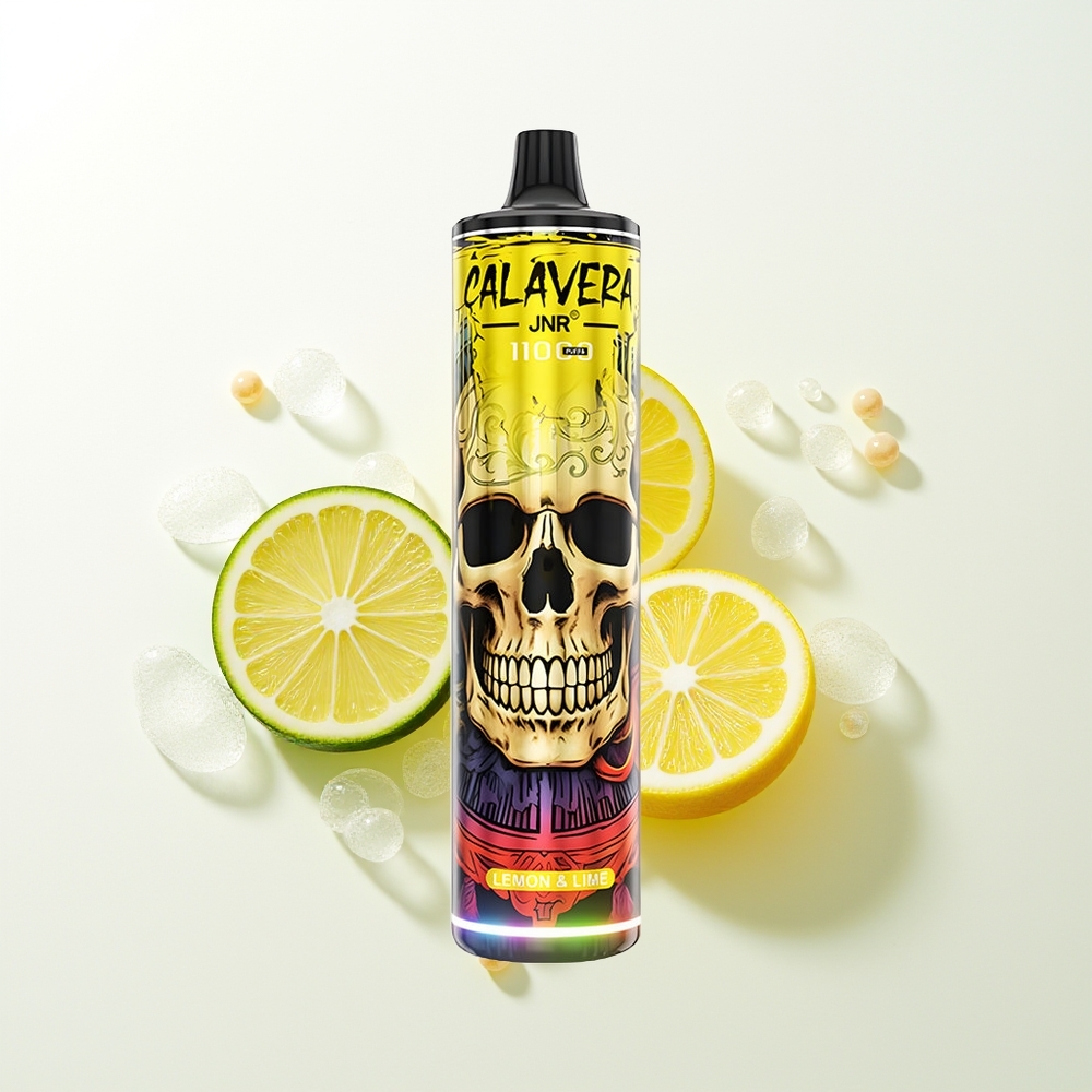 JNR Calavera 11000 Puffs Izsūkšanas Veips Citrons & Laima, Type-C Uzlāde, 850 mAh Akumulators, 21ml E-Liquids, 1.0ohm Mesh Spole, 0%,2%,5% Nikotīna Saturs