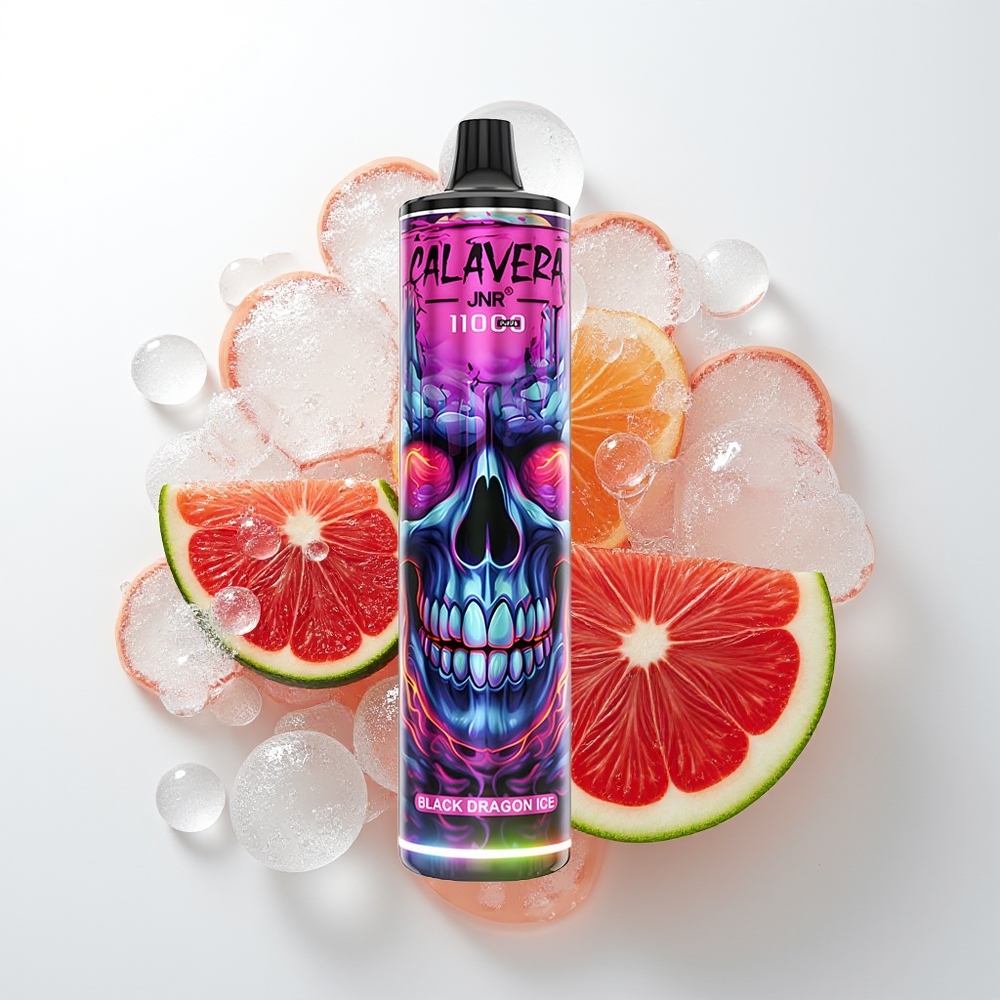 JNR Calavera 11000 Puffs Vienreizējās Lietošanas Vape Melnais Pūķis Ledus ar Type-C, 850mAh, 21ml, 1.0ohm Mesh