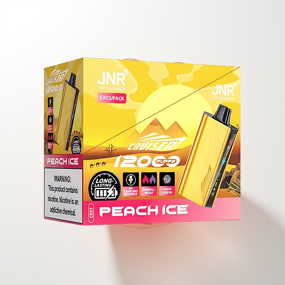 JNR Cruiser 12000 Pūšanas Bezmaksas Izmetamais Veips Persiku Ledus 3500 mAh 25ml 1.2Ω Dual Mesh Animācijas Ekrāns Pilns-Metāls Alumīnijs