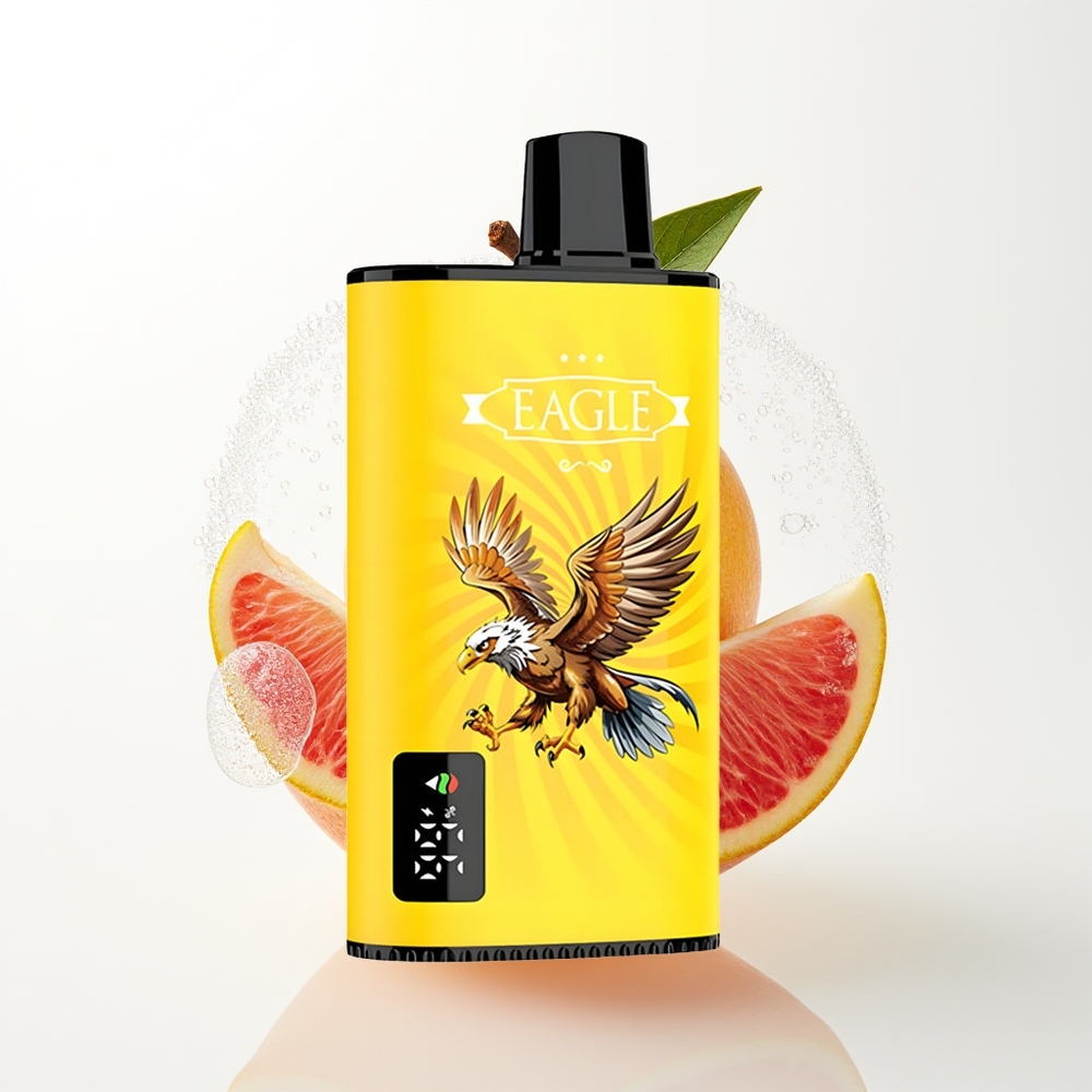 JNR EAGLE Smart 23000 Pūšu Vienreizējās Lietošanas Vape Divi Āboli Digitālais Displejs 1.0ohm Sietspole Kustīga Gaisa Plūsma 750mAh Akumulators Type-C Uzlāde 25ml eŠķidrums