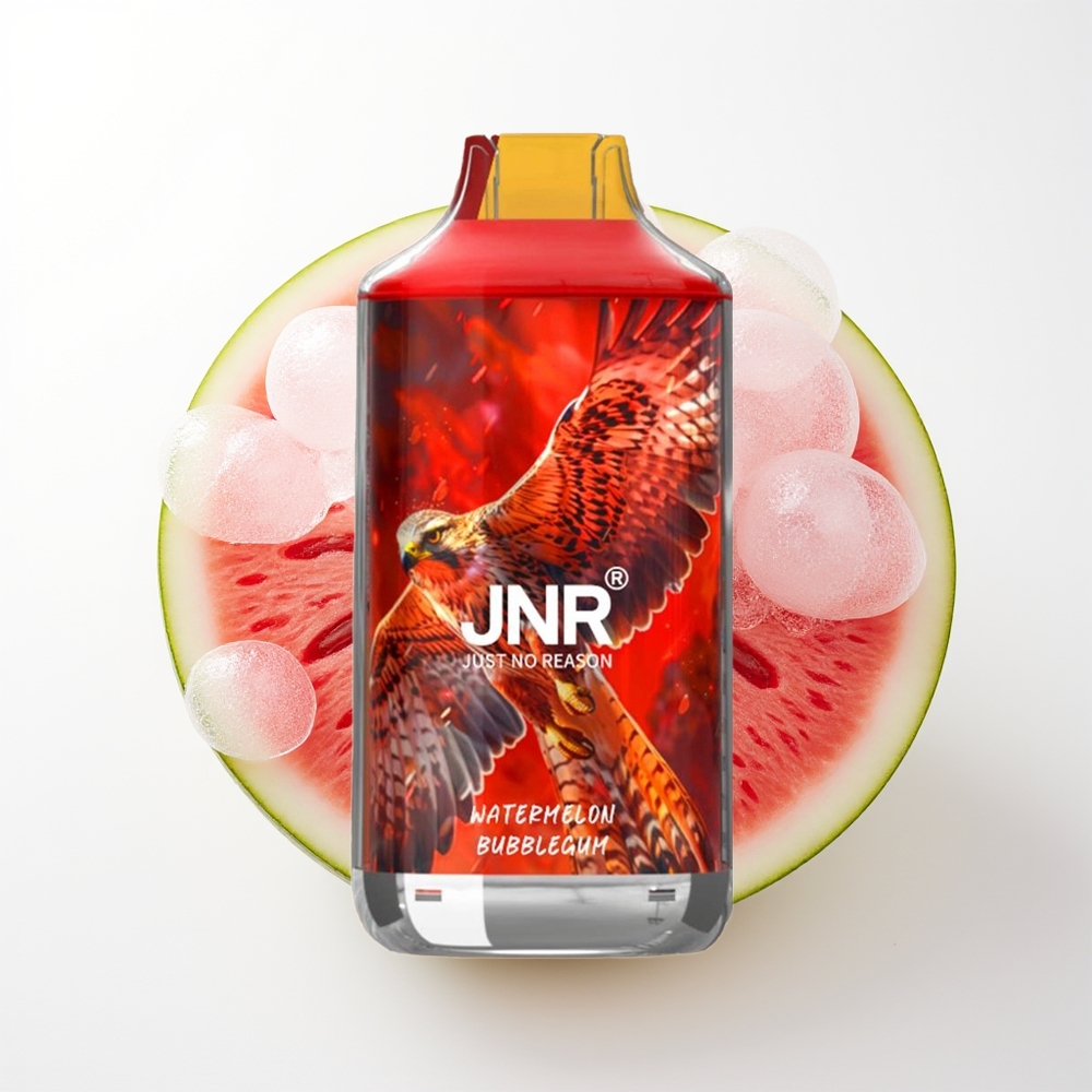JNR Falcon 16000 Pūšu Arbūzes Košļājamo Gumiju Vienreizējās Lietošanas Vape, 850 mAh, 22ml, Diju Režģa Spole, Type C & Lightning, Smart LED, 0%, 2%