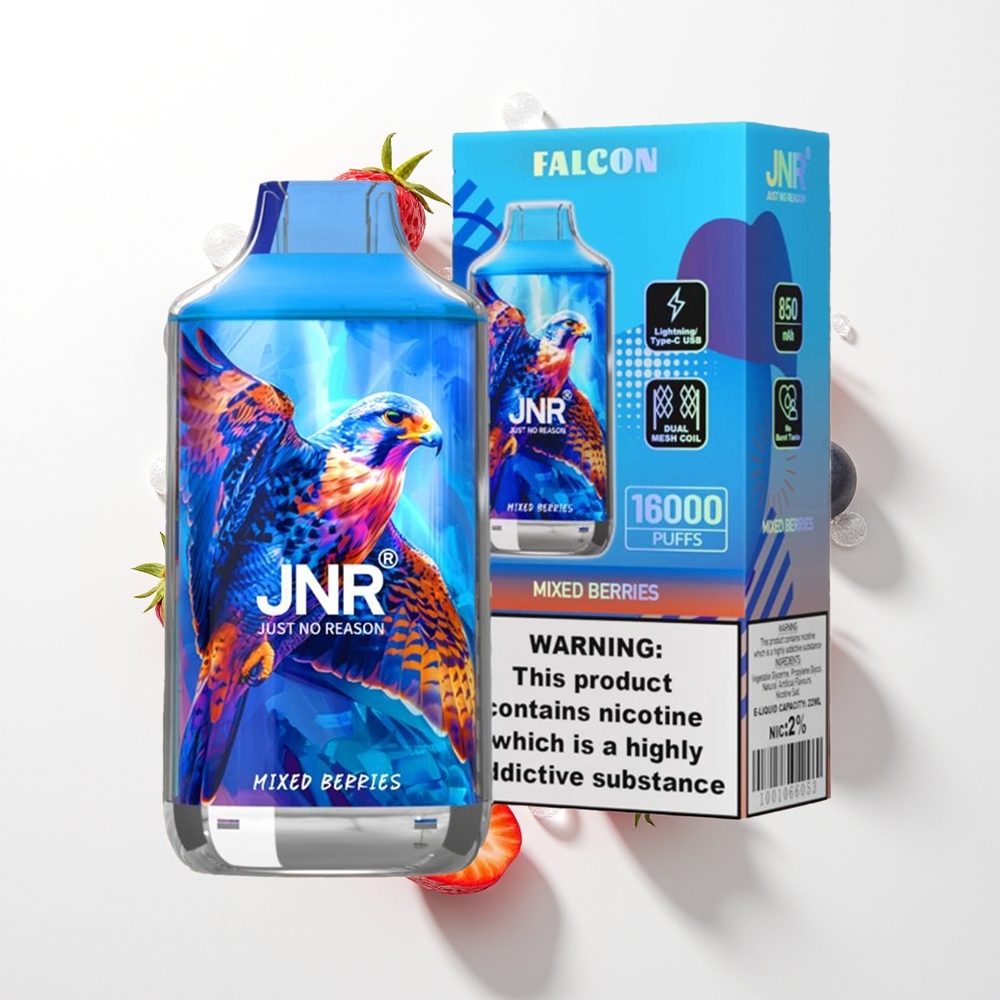 JNR Falcon 16000 Pūšu Vienreizējās Lietošanas Vape Jauktas Ogās 850 mAh Type C & LED