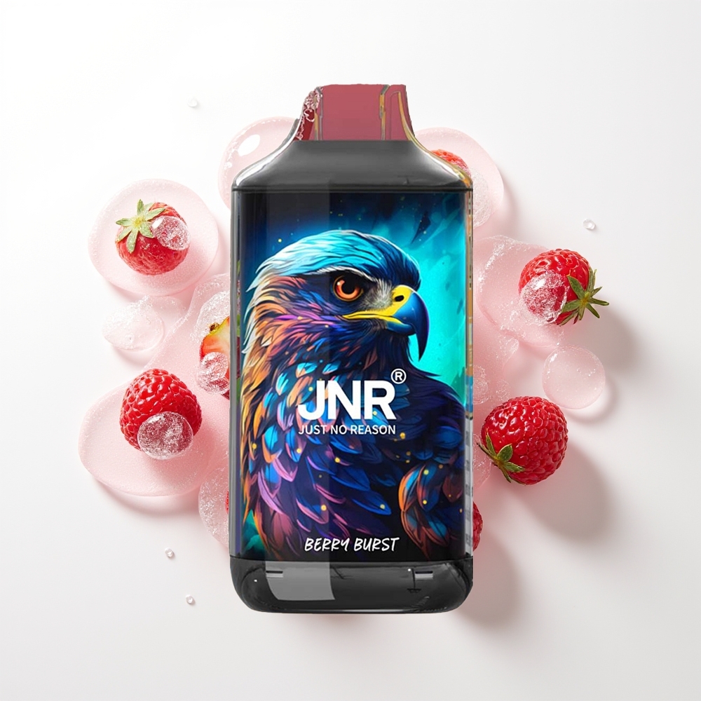 JNR Falcon 16000 Puffs Vienreizējās Lietošanas Vape Ogu Pārslas (Berry Burst) 850 mAh 22ml Dual Mesh Coil Type C & LED Displejs 0%,2% Nikotīns