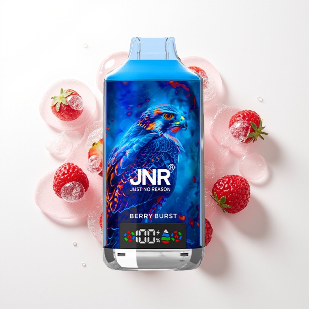 JNR Falcon X 18000 Pūšmes 750mAh 24ml Divrežģu Serde Berry Burst Digitalais Displejs Type-C 0% 2% 5%