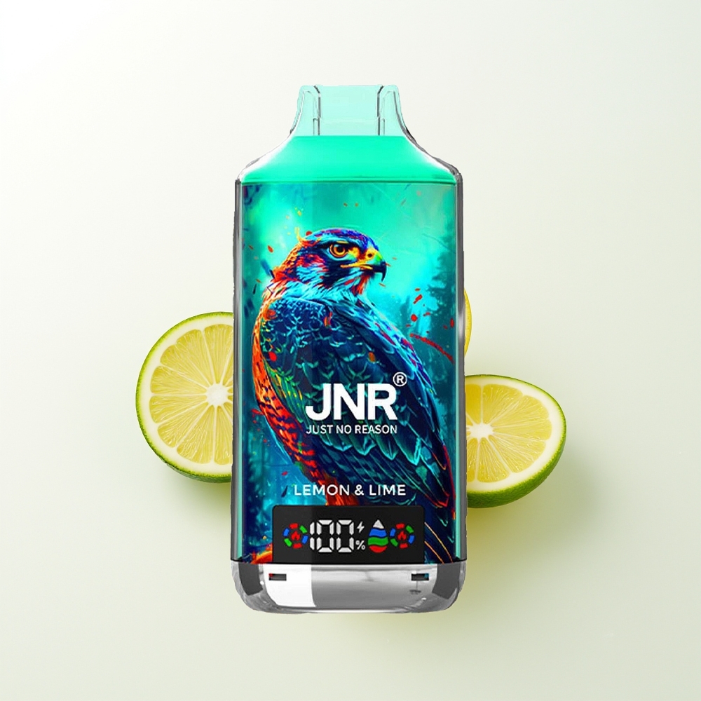 JNR Falcon X 18000 Pūšu Vienreizējās Lietošanas Vape Citrons Laims 750mAh 24ml Dual Mesh Coil Digital Display Type-C 0% 2% 5%