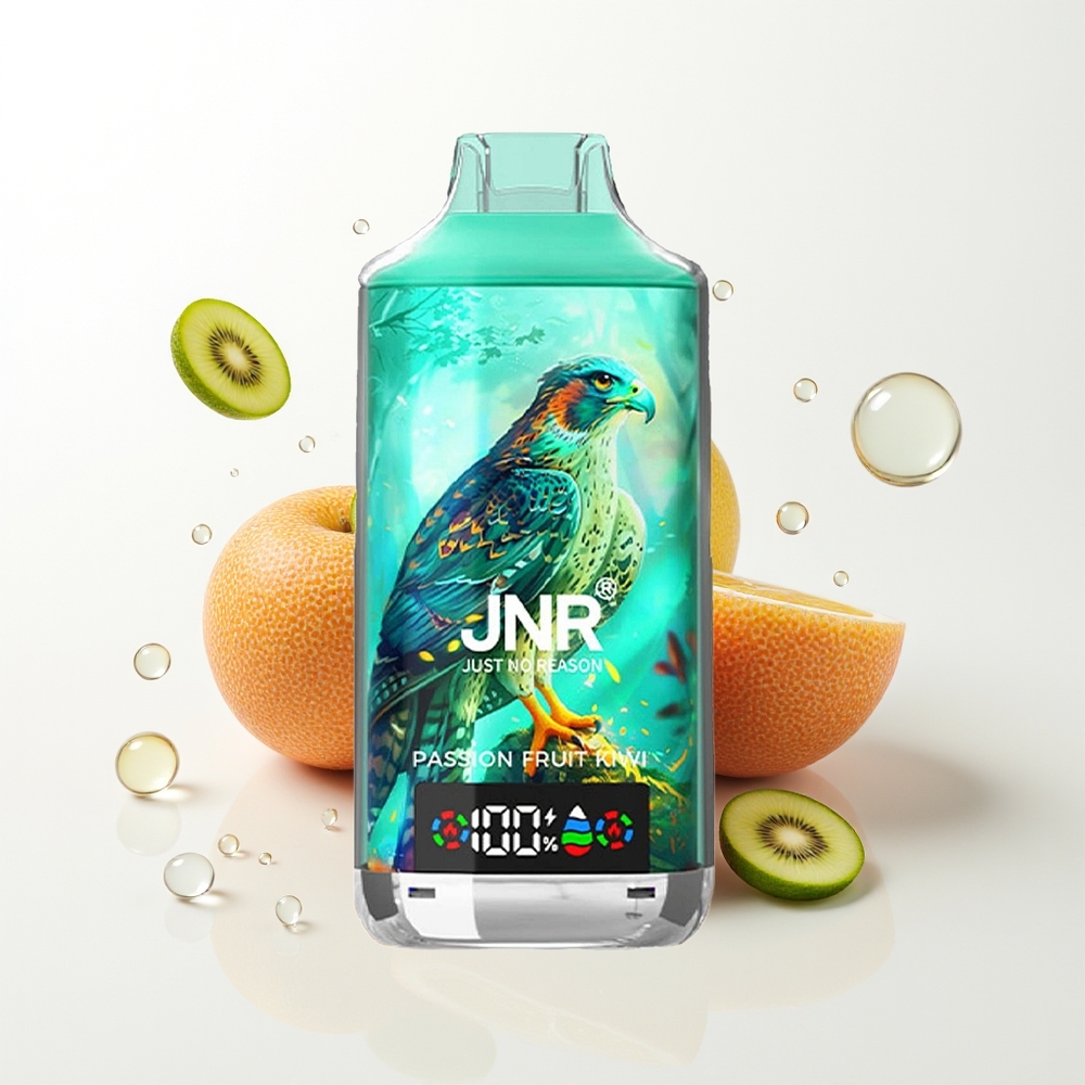 JNR Falcon X 18000 Pūšu Vienreizējās Lietošanas Vape Marakujas Kivi 750mAh 24ml Digitālais Displejs Type-C Quick Charge Dual Mesh Coil Dual Core 0% 2% 5%