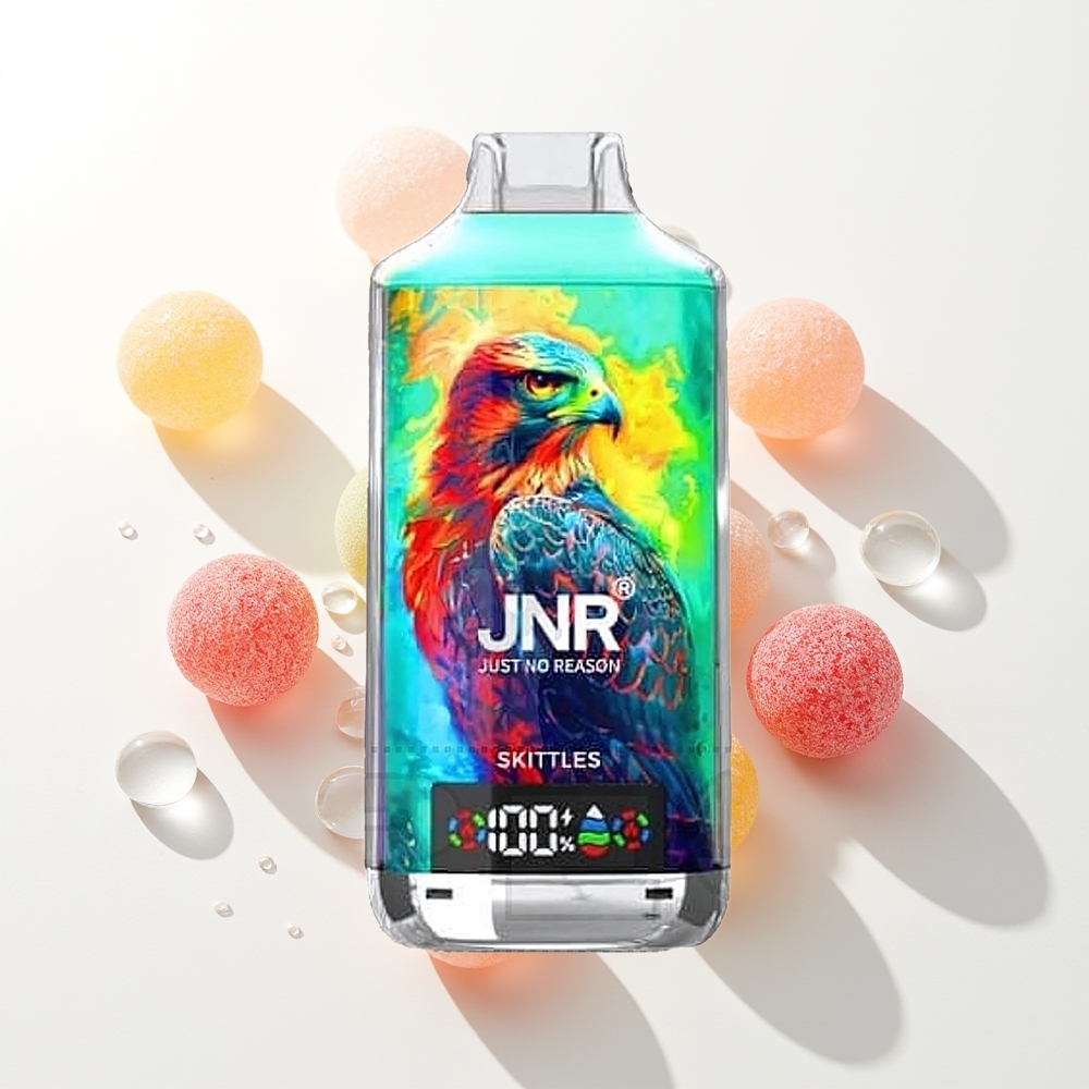 JNR Falcon X 18000 Pūšu Vienreizējās Lietošanas Vape Skittles (750mAh, 24ml, Dubultais Režģis, Digitālais Displejs, Type-C, Nikotīns 0%/2%/5%)
