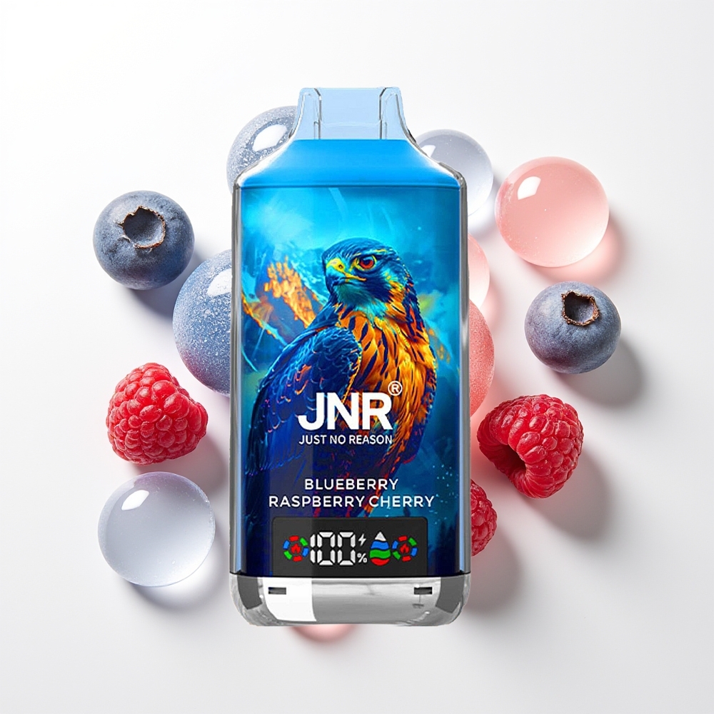 JNR Falcon X 18000 Pūšu Vienreizējās Lietošanas Vape Zilene Aveņu Ķiršu Dual Mesh Digital Type-C