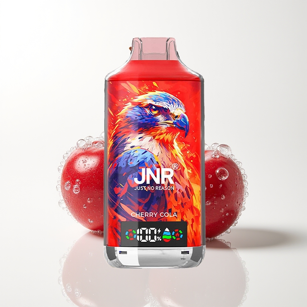 JNR Falcon X 18000 Pūšu Vienreizējās Lietošanas Vape Ķiršu Dual Mesh Coil & Dual Core 750mAh 24ml Type-C Quick Charge Digital Display 0%/2%/5%