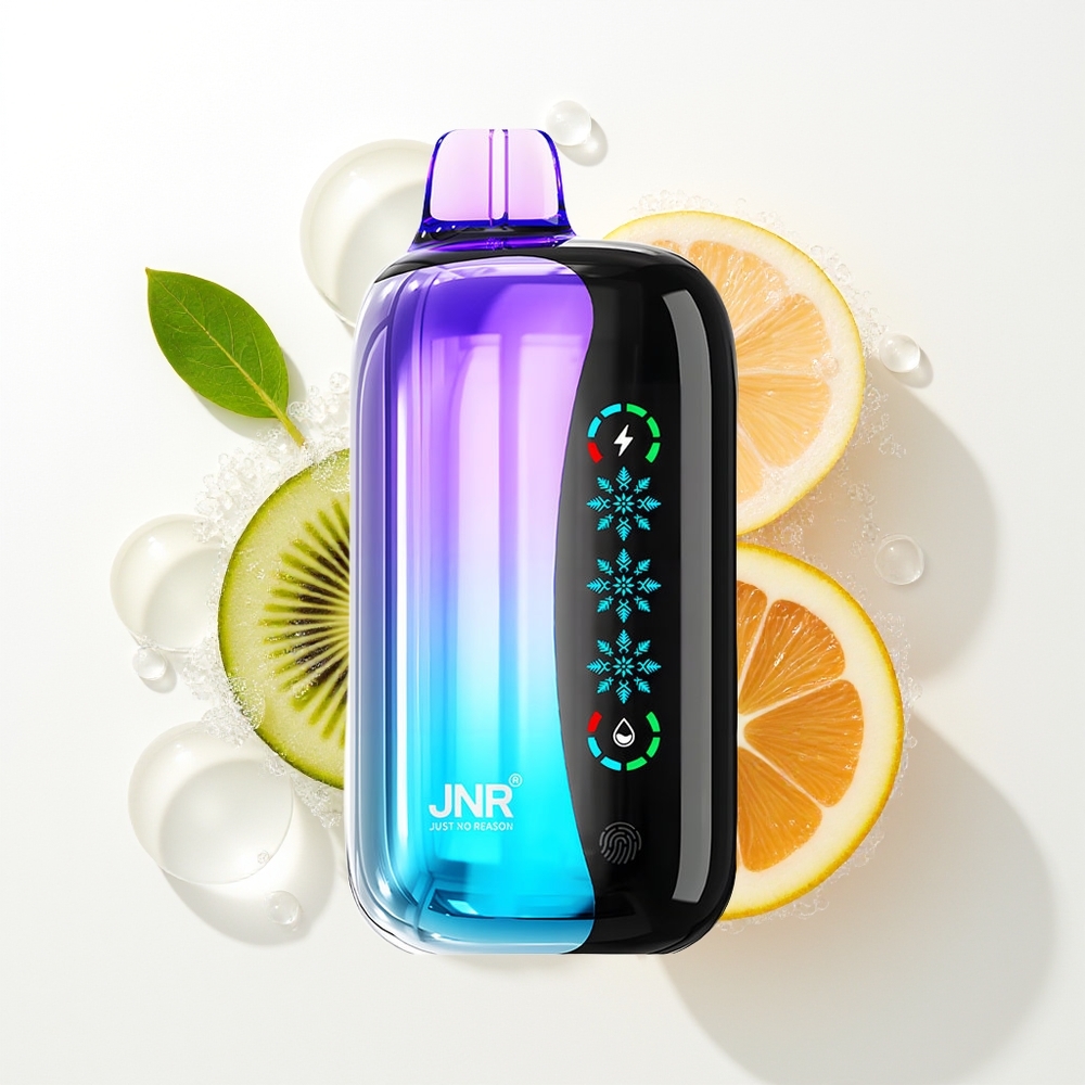JNR Flex Ice 21000 Pūšu Vienreizējās Lietošanas Vape Kivi Pašizsara Guava + Pielāgojams Gaiss, 26ml E-šķidrums, 1.2 Ohm Dual Mesh, 1000mAh, Type-C Uzlāde