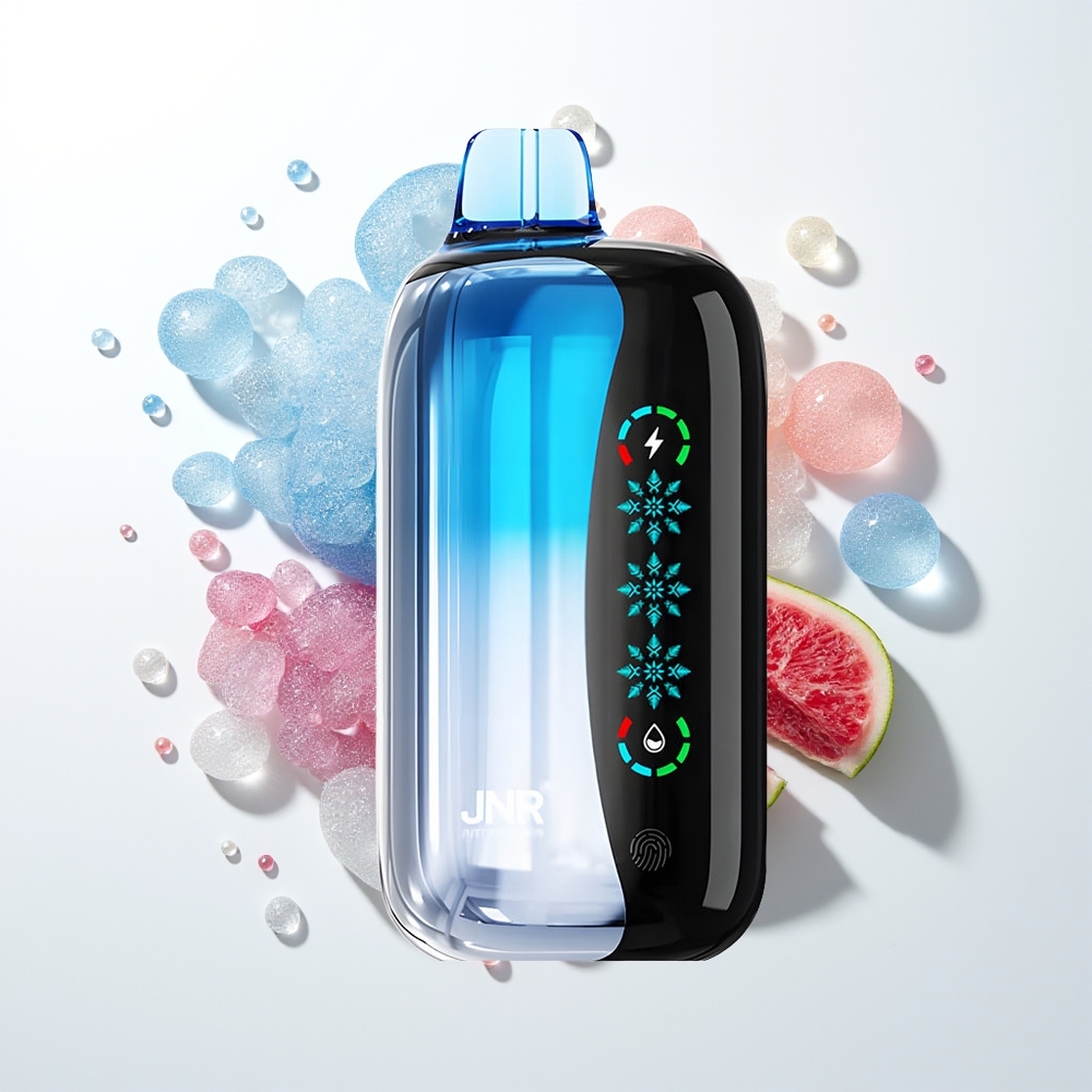 JNR Flex Ice 21000 Puffs Izmetamais Veips Zila Ķiršu Eksplozija ar Customizable Airflow, Touch Screen, 1.2 Ohm Dual Mesh, Type-C Charging Port