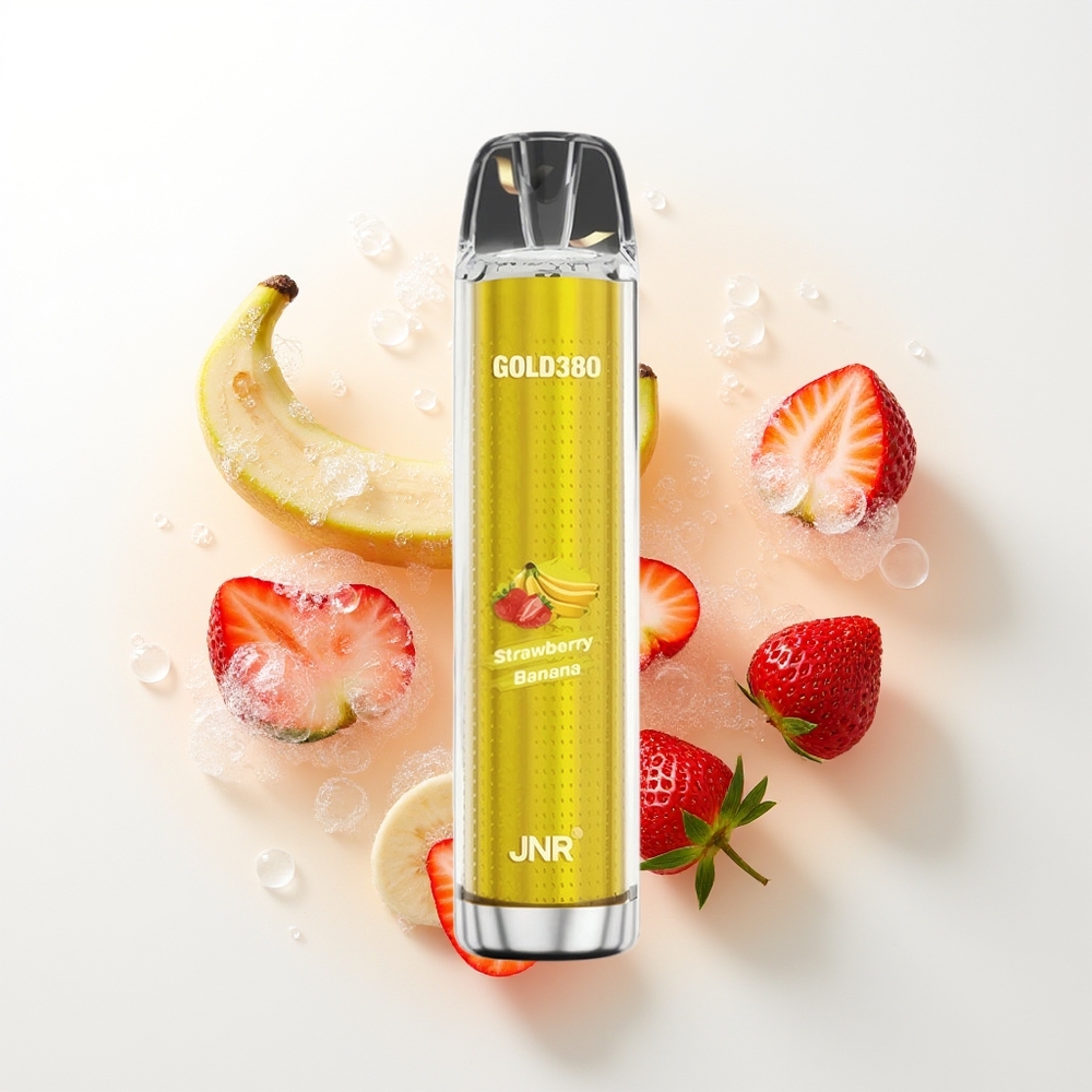 JNR Glod380 6000 Iesūkumi Zemeņu Banāns Vienreizējās Lietošanas Vape 1500mAh 1.0ohm 13ml