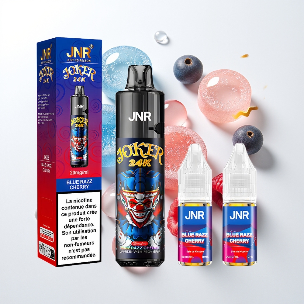 JNR Joker 24000 Pūšu Saldie Ķiršu Zilā Aveņu Vienreizējās Lietošanas Vape 2+10ml 800mAh 2% Nikotīna