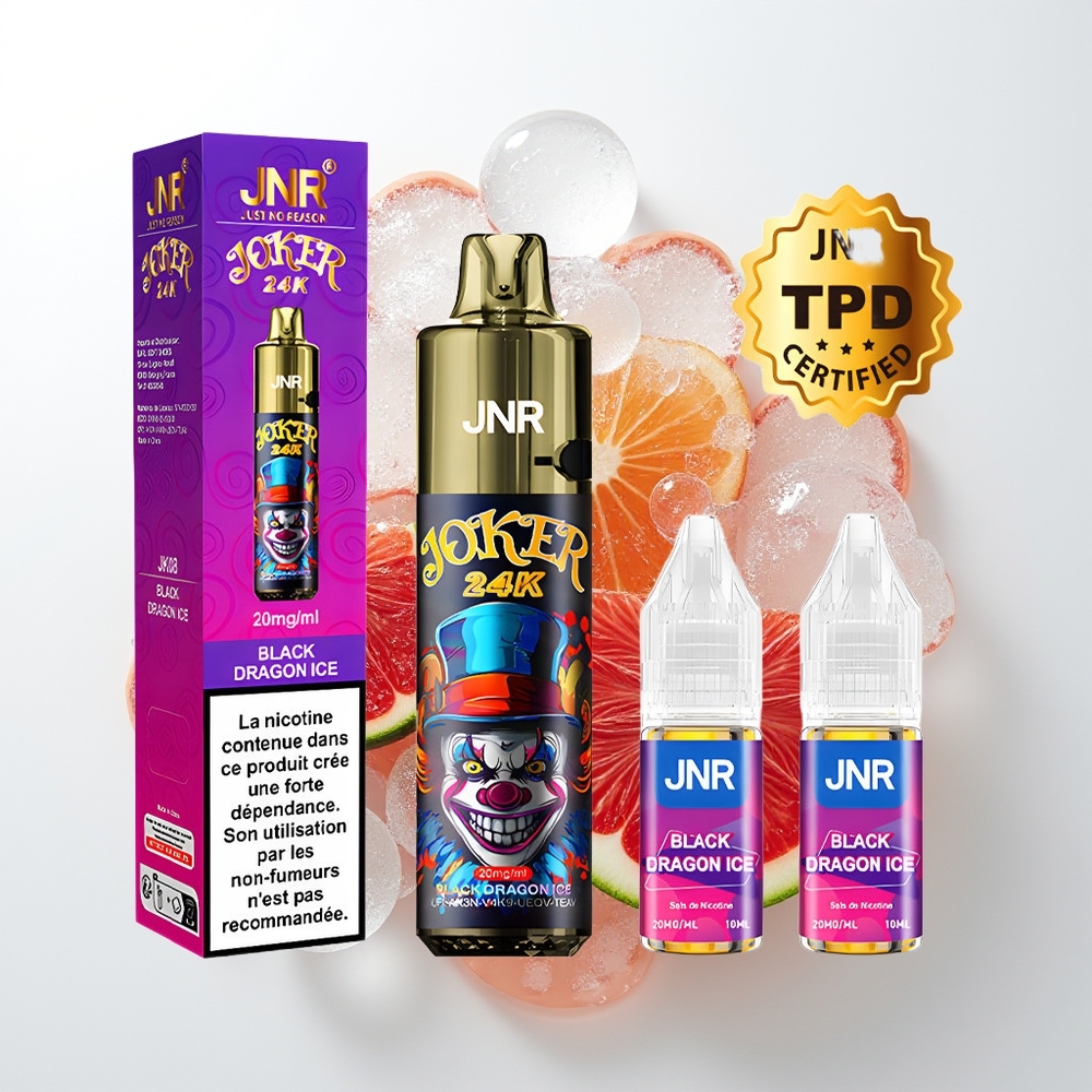 JNR Joker 24000 Pūšu Uzlādes Melnais Pūķa Ledus Vienreizējās Lietošanas Vape
