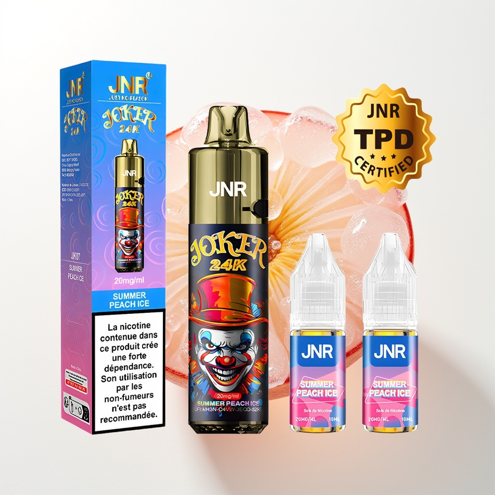 JNR Joker 24000 Pūšu Vasaras Persiku Ledus Refillable Pod 2+10ml 800mAh Type-C