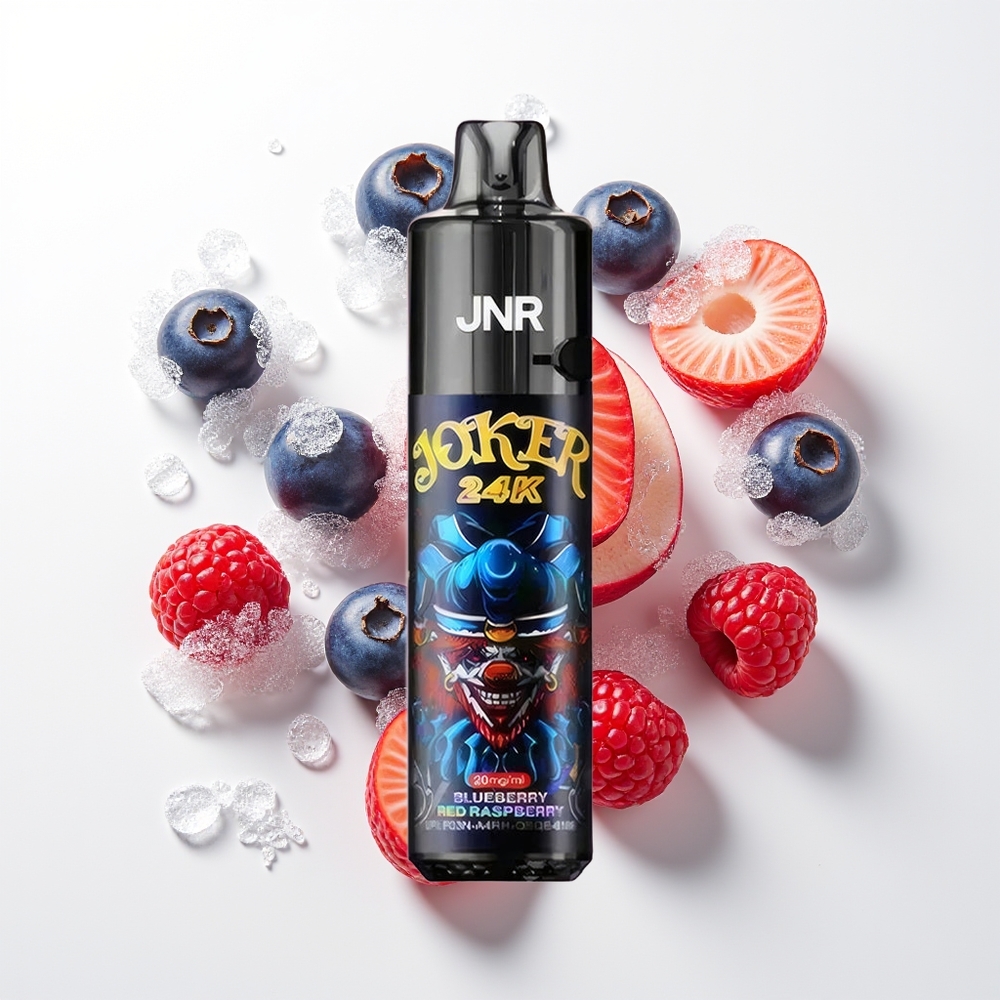 JNR Joker 24000 Pūšu Vienreizējās Lietošanas Vape Zilenes Sarkanais Aveņu 2+10ml Pārlejams Pods 800mAh 2% Nikotīns