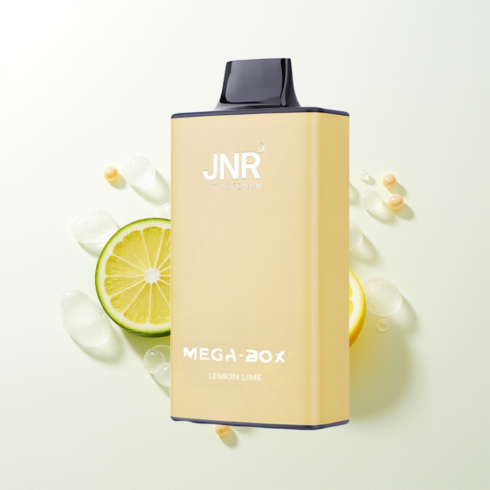 JNR Mega Box 25000 Iesūkšanas Izmetamais Veips Citrons & Laima 30ml 850mAh Dubultais Tīkls & Dubultais Kodols Type-C Ātrās Uzlādes 2% Nikotīna