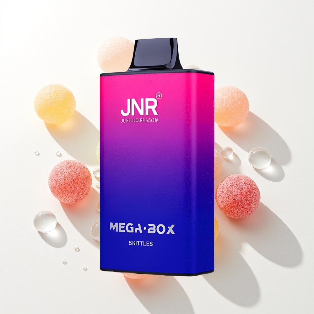 JNR Mega Box 25000 Pūšu Izmetamais Veips Skittles ar 30ml E-šķidruma, 850mAh Akumulatoru, Dubultā Režģa Spole un Type-C Uzlādi